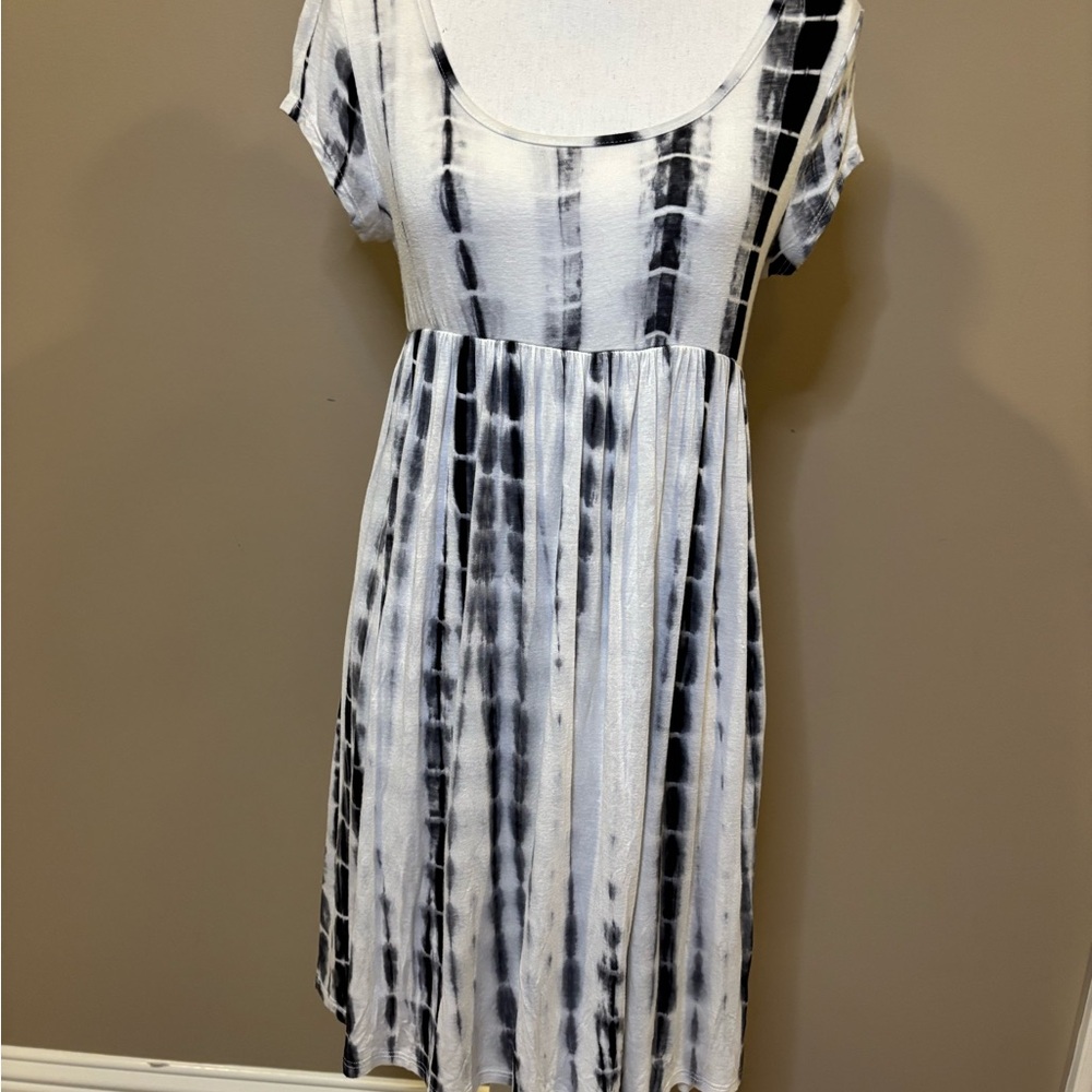 Black and White Tie-Dye Women's Dress